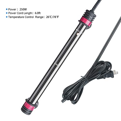UPETTOOLS Submersible Aquarium Heater Preset Heater with 78°F Electronic Thermostat and UL Listed