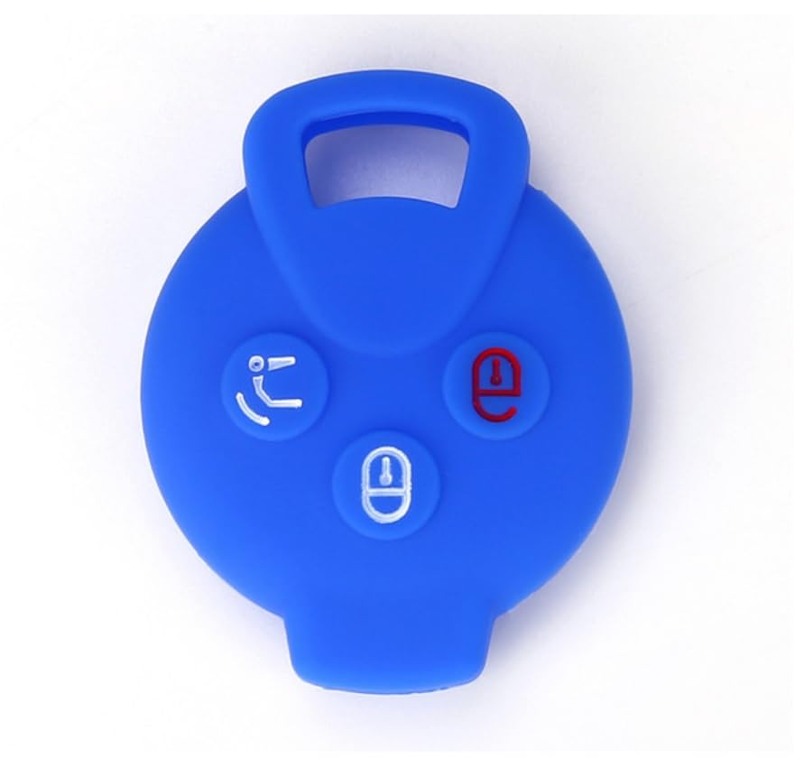 GuobinZH 3 Botones Carcasa Llave Con Funda Llave De Coche Silicona Protectora Compatible Con Smart ForTwo 451 ForFour Roadstar Carcasa Mando Llaves De