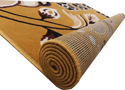 Image of Home Decore Acrylic Carpet for Your Living Room & Drawing Room Aywhere in Your Home (150x210 Yellow Colour)- 5x7 Feet