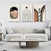 Boho Wall Art Set of 3, Mid Century Modern Canvas Wall Painting, Neutral Abstract Geometric Prints for Bedroom, Bathroom, Living Room, Office