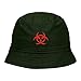 Mens Bucket Hat Biohazard Embroidered Washed Cotton Classic Bucket Hat (Green,7 1/2)