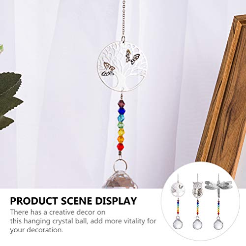 VALICLUD 3Pcs Suncatcher Cristal Prismas de Cristal Pendurado Bola De Vidro Pingente Pingentes para