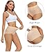 wirarpa Women's Cotton Postpartum Underwear High Waisted Ladies Panties Full Coverage Briefs 4 Pack Beige Medium
