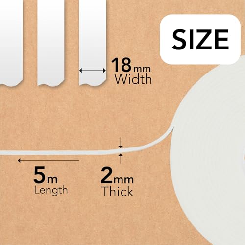Image of 6 Rolls Double Sided Heavy Duty Foam Tape 18mm x 2mm x 5m, Weatherproof Adhesive for Indoor & Outdoor Use, Ideal for Home, Office, Car, Gap Filling, Decorative Mountings, and Trim