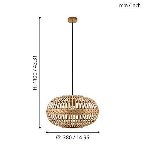 Eglo Lampada A Sospensione Ovale Amsfield Di Bambù - 4