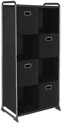 8-Cube Organizer with Four Drawers, Black