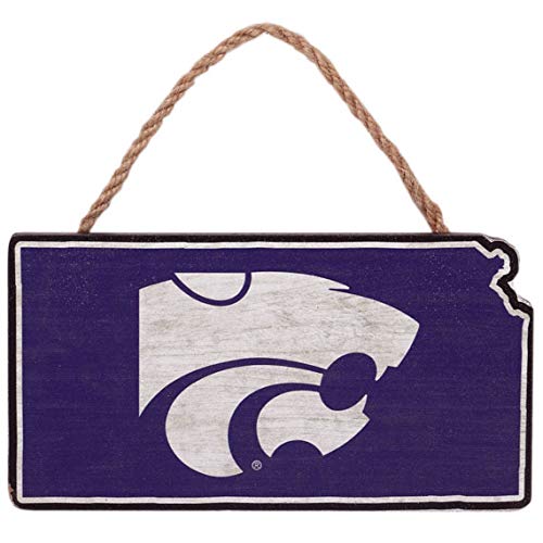 Kansas State University Shaped Hanging Wood Wall Decor - Small Kansas State Wildcats Decoration - Great Gift Idea