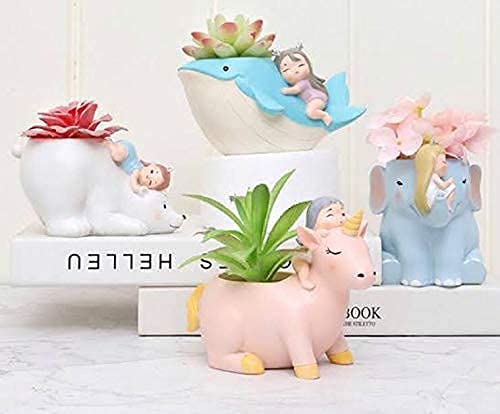 Brotherhood Enterprise Made in India:- Brotherhood Enterprise Resin Pot Combo Pack of 4 Resin Pots Baby On Whale & Elephant|Baby On Bear & Unicorn Resin Planter|Pot Unique Design Return Gift Succulent Pots for Home Decor (B098XPVBYW) Amazon Price History, Amazon Price Tracker