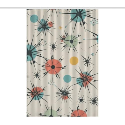 Rideau de douche anti éclaboussures en tissu imperméable rétro 122x183