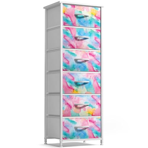 Sorbus Dresser for Kids Bedroom, Wood Top (6 Drawer, Watercolor) - image 1