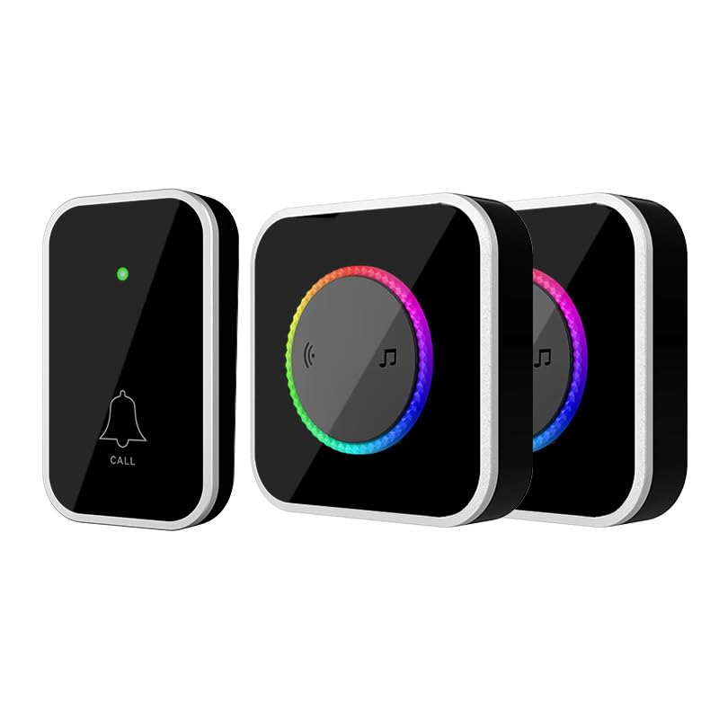 Smart Doorbell With Flashing Light, Deaf Doorbell Flashing Light, Wireless Doorbells For Home, Waterproof, 45 Chimes, Co - Detailed View