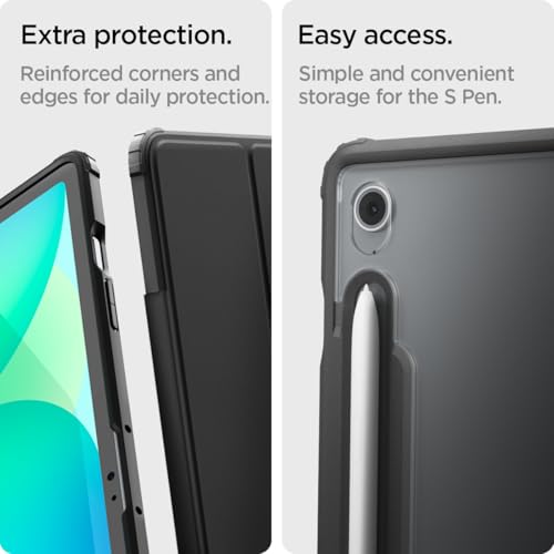 Image of Spigen for Galaxy Tab S10 FE Plus Case (2025), Ultra Hybrid Pro Protective Tri-Fold Cover with Transparent Back and S Pen Holder, 13.1 inch, Black