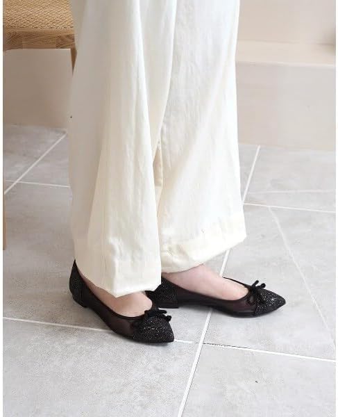 Amazon | [エマフランシス] ポインテッドトゥ チュール フラットバレエ