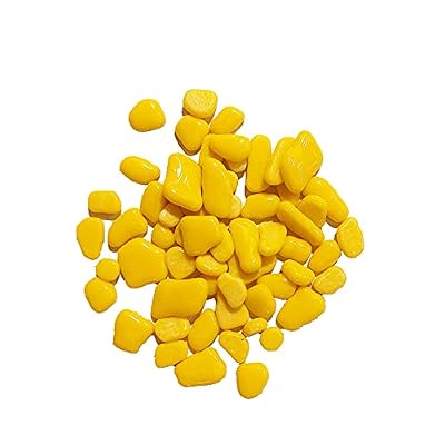 200 g Irregular Shapes Glass Mosaic Mosaic Tiles for Crafts, Colorful Stained Glass Pieces for Mosaic Projects - Yellow
