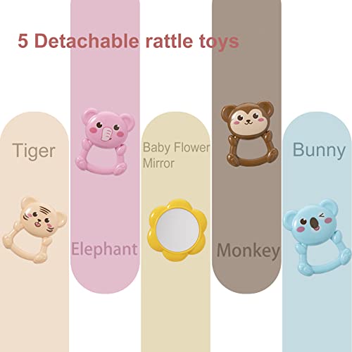 Baby Play Mat Baby Gym, Piano Tummy Time Baby Activity Gym Mat With 5 Infant Learning Sensory Baby Toys, Music And Lights Boy & Girl Gifts For Newborn Baby 0 To 3 6 9 12 Months (Pink) #TOP7