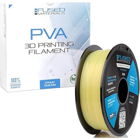 Fused Materials PVA 3D Printer Filament, 2.85mm, 0.5kg roll - Dissolvable Filament - Water Soluble Filament for 3D Printers and 3D Pens Cover