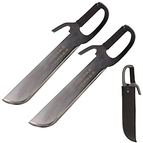 Gashang SV Chinese Martial Arts Double Fork Knife - Southern Style Short Wing Chun Practice Sword, 20.9 Inch with Nylon Protective Bag