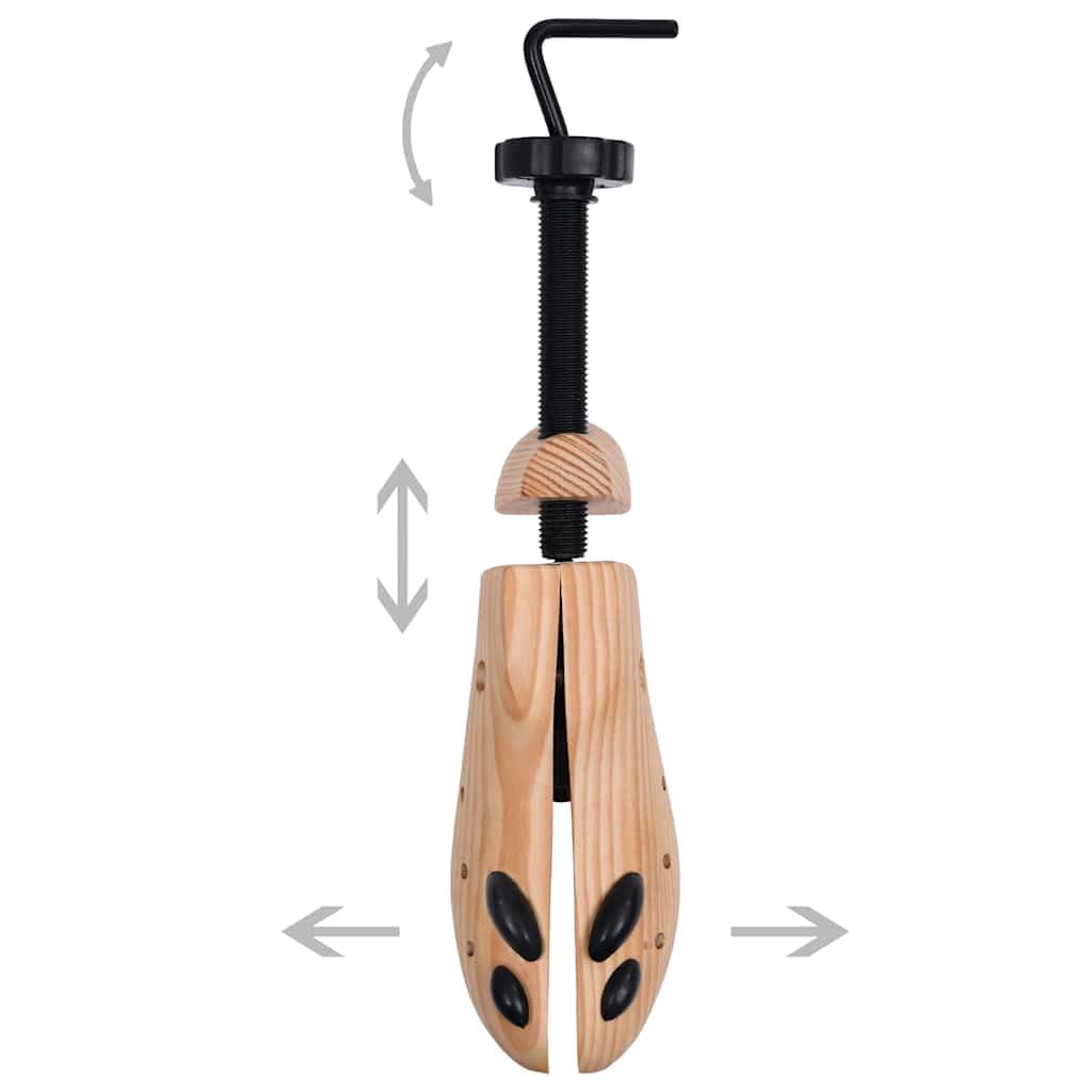 Tendiscarpe in legno di pino massiccio, regolabile, misura 41-46, con 12 fori e 8 sfere per alleviare i punti di pressione, per uomo e donna, assorbe l'umidità
