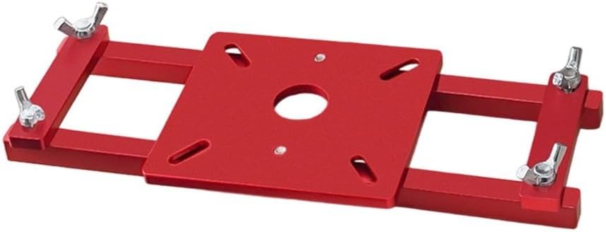 2 in Invisible Fastener Slotted Bracket Centering Guide for Woodworking Router Base 65mm, Adjustable Slotting Tool for Wood, Aluminum Alloy Trimmer Base with Secure Fit,（Without Base）