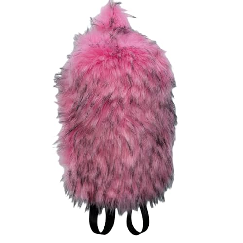YFJNV Trendy Faux Fur Backpack Plush Fluffy Design Available in White Black Red Colors (Pink)