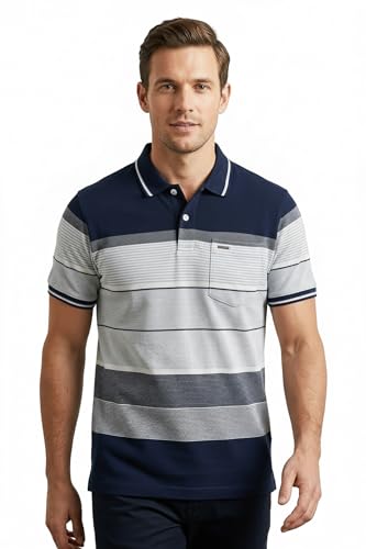 Image of GODFREY Half Cotton Polo T Shirt for Man with Pocket - Regular Fit Mens Collar Tshirt
