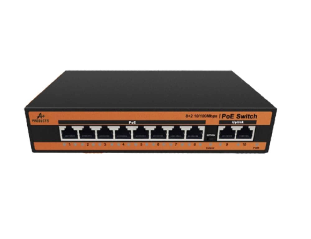 A+ PRODUCTS POE SWITCH 8 PORT 10/100 POE + 2 UPLINK 10/100 96 WAT (PACK OF 1)-picture-18