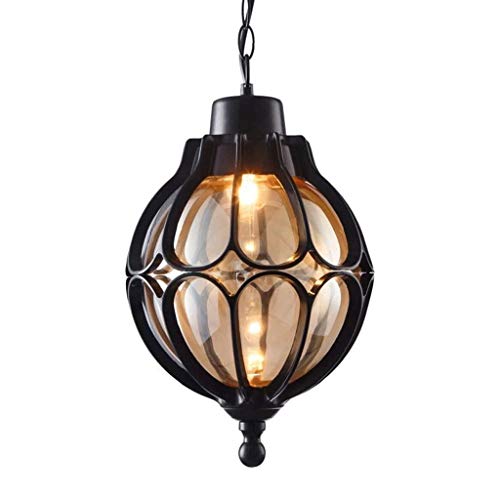 Lustre de jardin classique en bronze au fini patiné et détails floraux haut de gamme