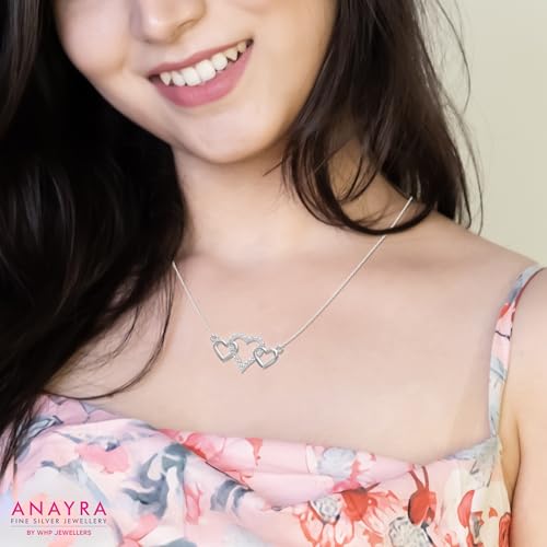 Image of 925 Sterling Silver Pendant Necklace for Women | Silver Locket with Chain | Daily Wear Jewellery | Minimalist Jewelry for Office & Casual Wear | Gift for Woman, Wife, Girlfriend, Mother, Sister | Anniversary, Birthday, Valentine's Day, Rakhi Gift