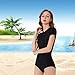 TOVCHEI Women's One-Piece Swimsuit Summer Elastic Quick-Drying Diving Suit Water Sports Surfing Scuba Wetsuit Sun Protection,Black,XL