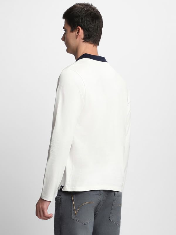 Image of Dennis Lingo Men's Cotton Polo Neck Tshirt, Regular Fit Long Sleeve