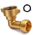 XinYunfan 90-Degree Hose Elbow for RVs with Easy Grip Connector - 3/4" Solid Brass 90-Degree Hose Fitting Elbow for RV Water Hoses, Residential Outdoor Faucets, and More (1 Pack)