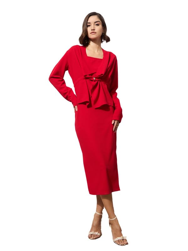 Image of barcino Black Strappy Bodycon Dress with Shrug