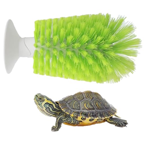 Turtle Scrub Brush, Turtle Scratches Back Brush Turtle Shell Clean Brush with Suction Cup Turtle Exfoliate Brush Tank Tortoise Brush for Remove Turtle Shell Scutes Mud Dirt