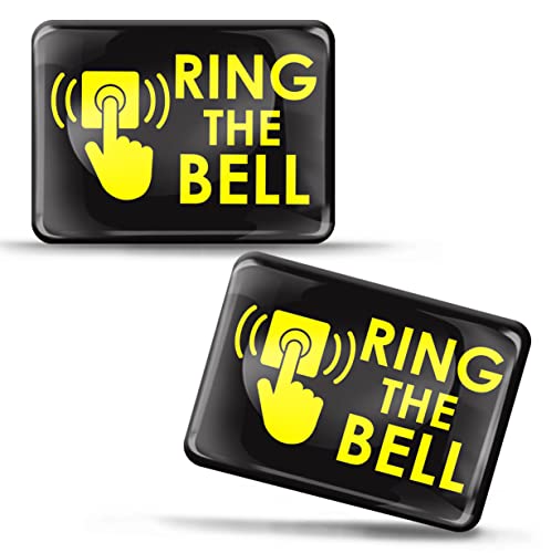 SkinoEu 2 x 3D Gel Sign Notification Symbol Ring The Bell Stickers Yellow Marking for Doorbell Gate Door KS 61