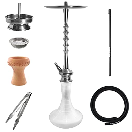 Kaya ELOX Tradi-Line Shisha Set - Wasserpfeife 83cm aus eloxiertem Aluminium, 2 Anschlüsse, Komplettset inklusive… – Bild 5
