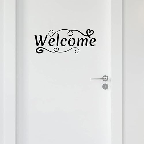 Miniatura 5 de 2 calcomanías de bienvenida para pared y puerta, calcomanías de vinilo para puerta delantera, calcomanías de letras de vinilo para decoración de