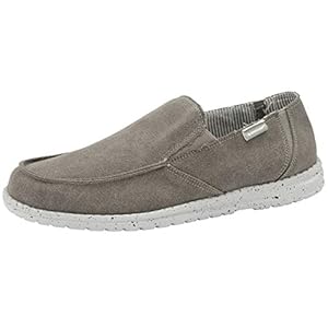DUNLOP Mens Soft Padded Casual Comfy Canvas Slip On Lightweight Outdoor Shoes