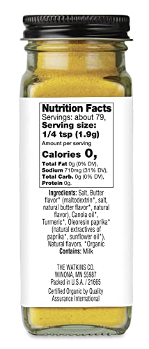 Watkins Gourmet Organic Butter And Salt Popcorn Seasoning, 5.3 Oz #TOP1