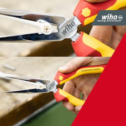 Wiha Flachrundzange Professional electric I mit Schneide gerade Form I VDE-geprüft, stückgeprüft, stabil… – Ansicht 3