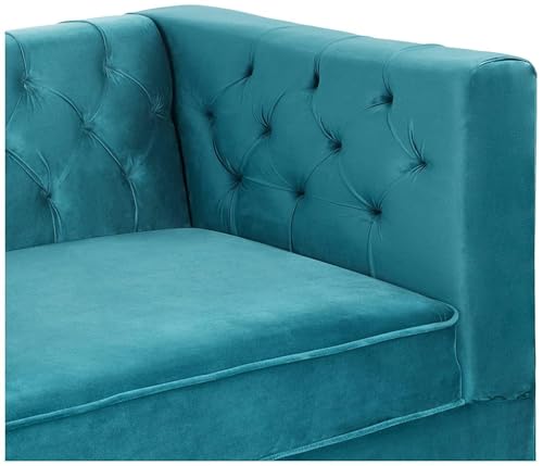 Image of Chesterfield Traditional 3 Seater Luxury Sofa Loving Sofa Button Tufted for Living Room, Guest Room, Bedroom, and Your Loving Space (Teal)