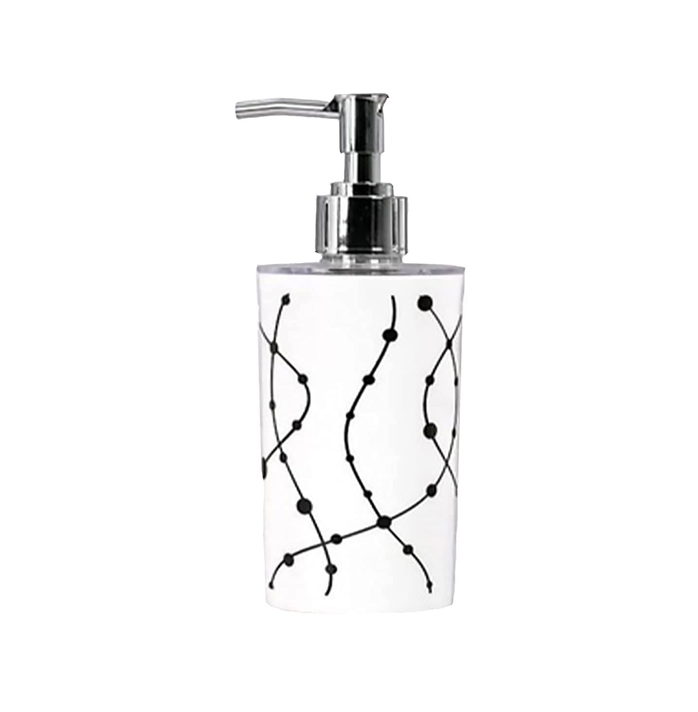 LAGET® Empty Soap Dispenser Bottle with Pump for Handwash in Bathroom Kitchen Sink, Empty Refillable White Plastic Body and Chrome Finish top(Design as per Stock)