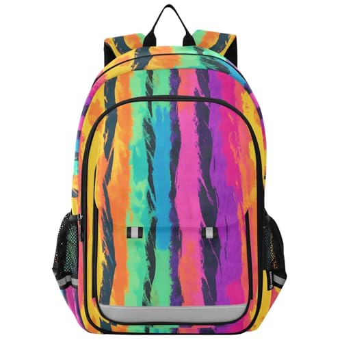 Sac à dos de voyage enfant et adulte Mnsruu grand volume style arc-en-ciel
