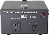 ELC T-2000UD T-2000+ 2000-Watt Voltage Converter Transformer - Step Up/Down - 110V/220V - Circuit...