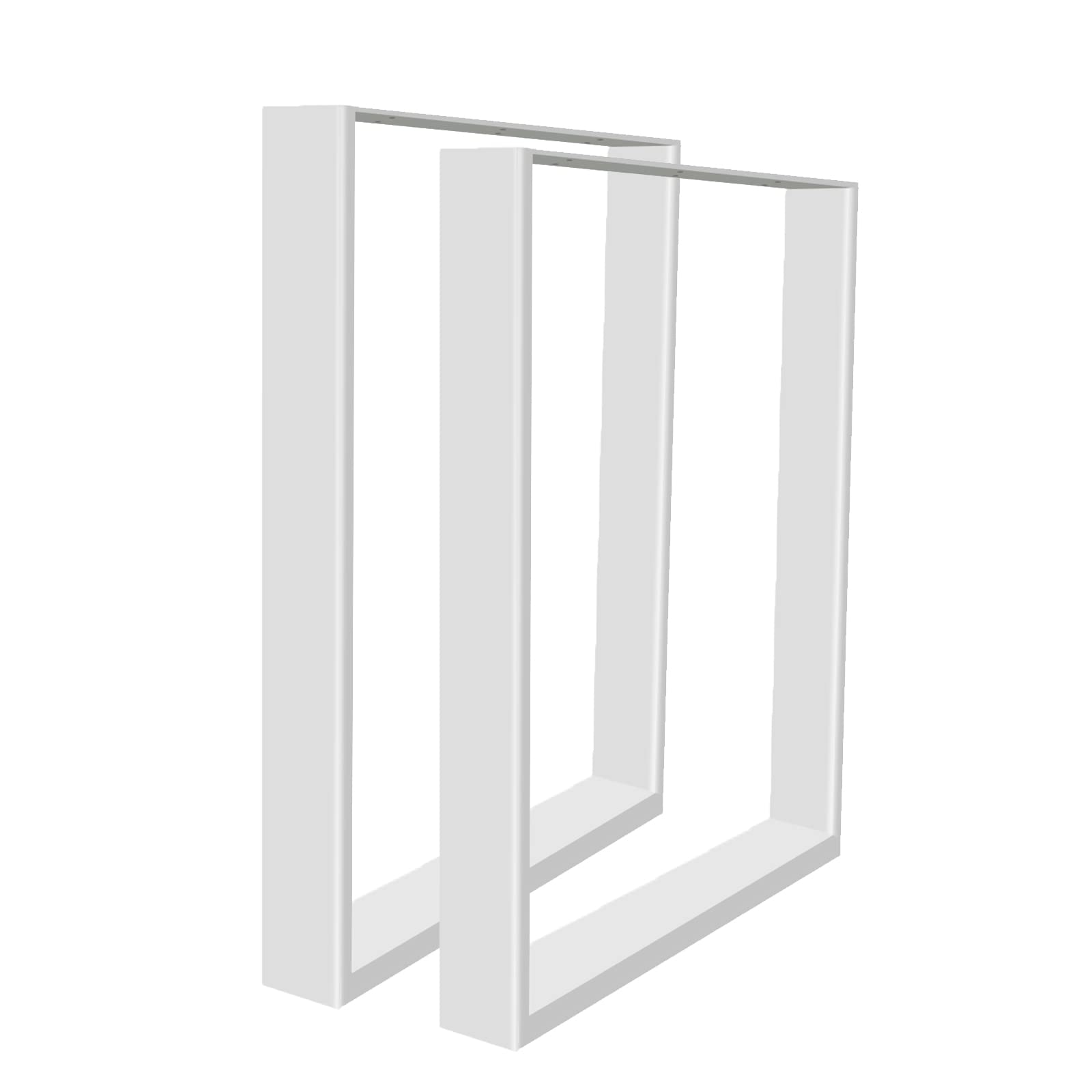 LANTUS Gambe per Tavolo - Rettangolare, in Acciaio, con Viti, Industriale,Gamba per tavolo/tavolino/panche/scrivanie - profilo, 2 pezzi-60 * 72 cm (bianco)