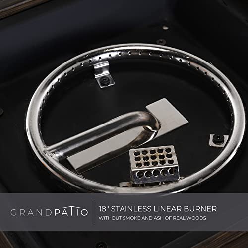 Grand Patio Outdoor 29 Inch Propane Gas Fire Pit Table, Woodgrain Finish Steel Tabletop Fire Table With Sling Base Csa Approved, 29" Brown Tabletop/Square #TOP2