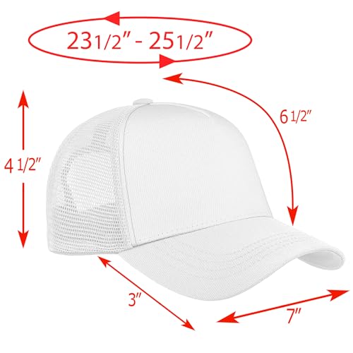 Image of Falari 5-Panel Mesh Baseball Cap, Trucker Hat, Structured Plain Design, Cotton, Adjustable Size
