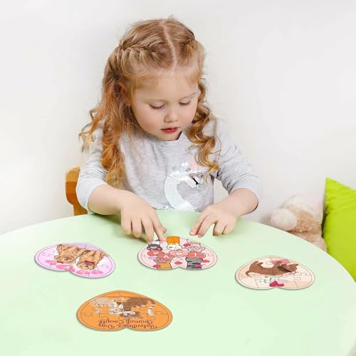 Tarjetas de animales educativos interactivos en forma de corazón para San Valentín 2