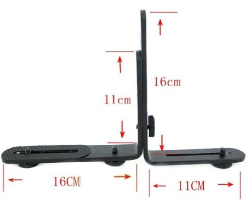Nicna - Supporto universale regolabile a doppia forma di L, per fotocamera e flash Speedlite