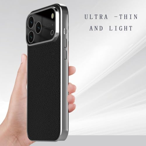Finition galvanisée et verre trempé pour coque cuir iPhone 17 Pro