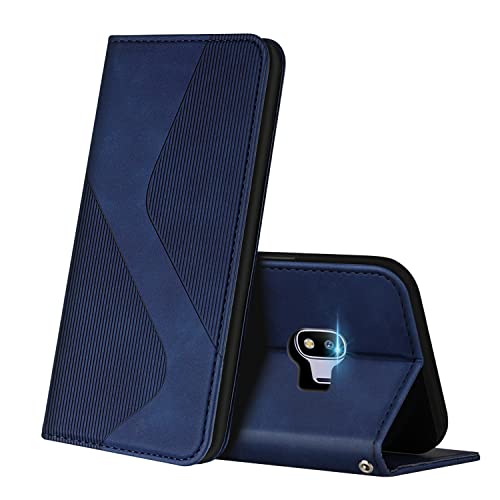 ZONNAVI Funda para Samsung Galaxy J4 2018, Funda Libro de Cuero con Ranura para Tarjeta y Magnético, Wallet Flip Caso Cubierta Case Carcasa para Samsung J4 2018 (Azul)